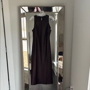 Elegant Dark Chocolate Brown Sleeveless Dress